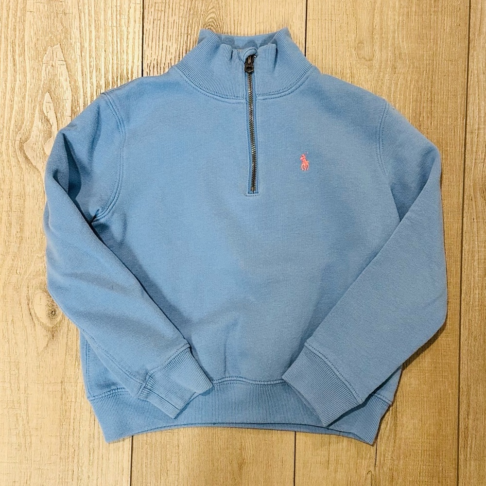 Kid’s Ralph Lauren Blue Half-Zip Sweater